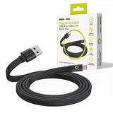 Mobile Origin Flat Kabel Magnetic USB-A to USB-C 1m Svart