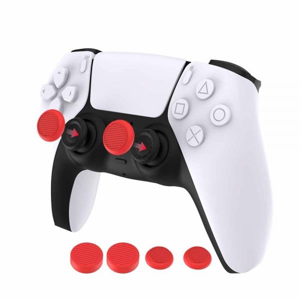 PlayStation 5 spillkontroller tommelgrep 4 pakning Rød