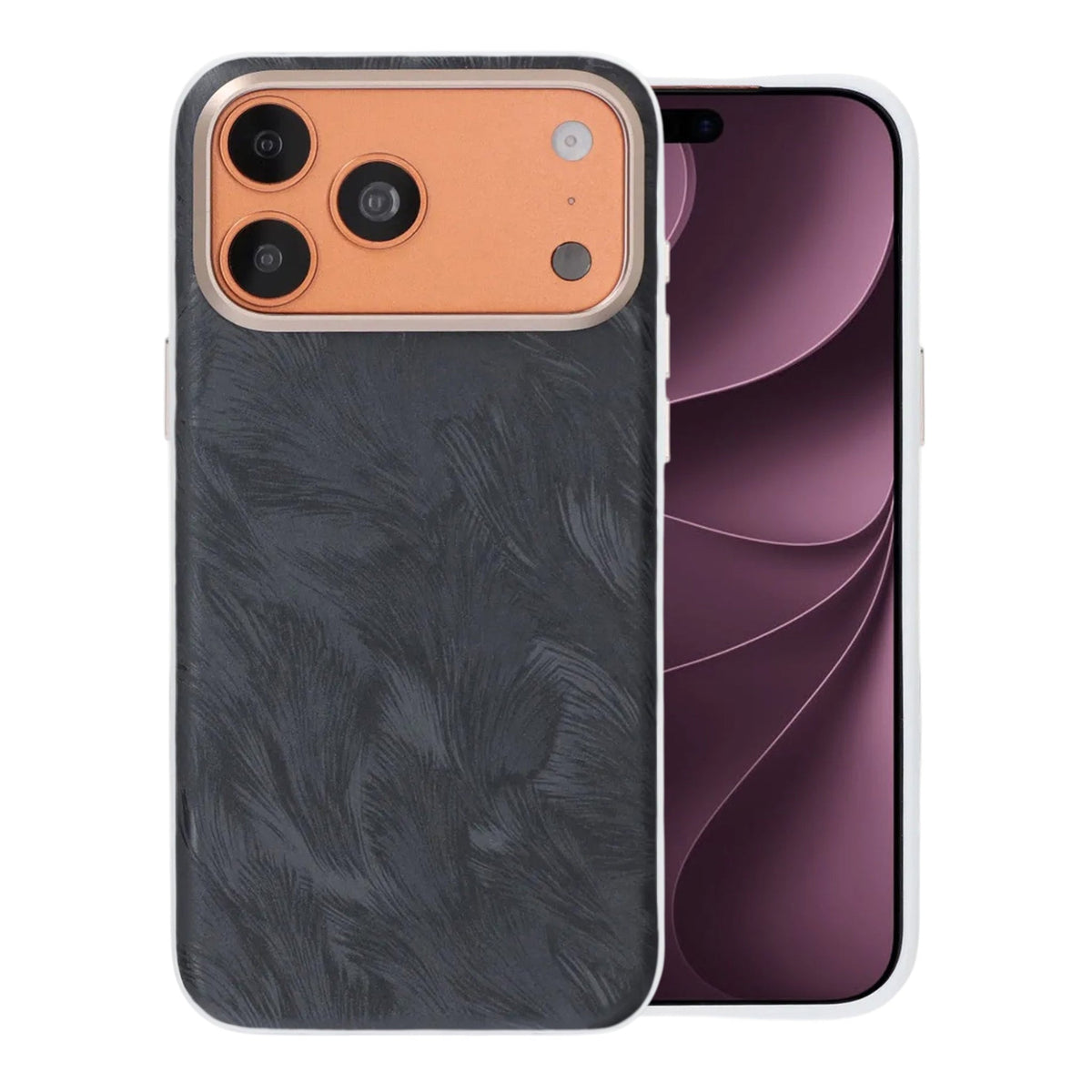 iPhone 17 Pro Max/iPhone 18 Pro Max Deksel Plumtekstur MagSafe Svart