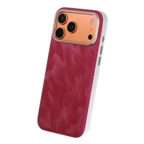 iPhone 17 Pro Max/iPhone 18 Pro Max Deksel Plumtekstur MagSafe Rød