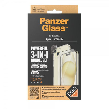 PanzerGlass iPhone 15 3-in-1 Bundle Set