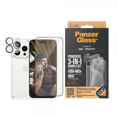 PanzerGlass iPhone 15 Pro 3-in-1 Bundle Set