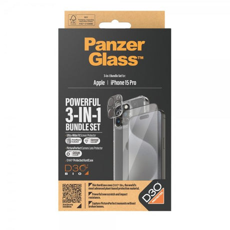 PanzerGlass iPhone 15 Pro 3-in-1 Bundle Set