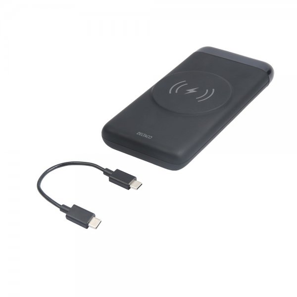 Deltaco Powerbank Wireless 10 000 mAh MagSafe Svart