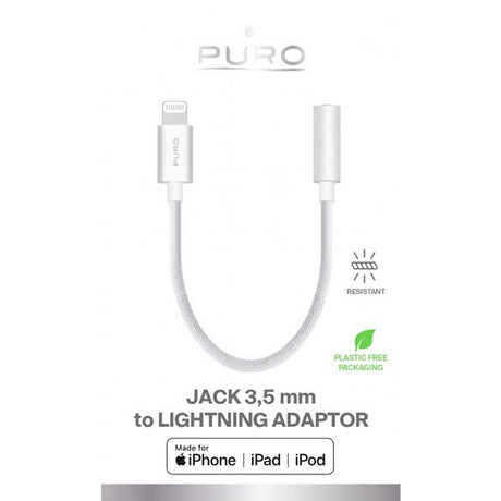 Puro Adapter Lightning to 3.5mm Hvit