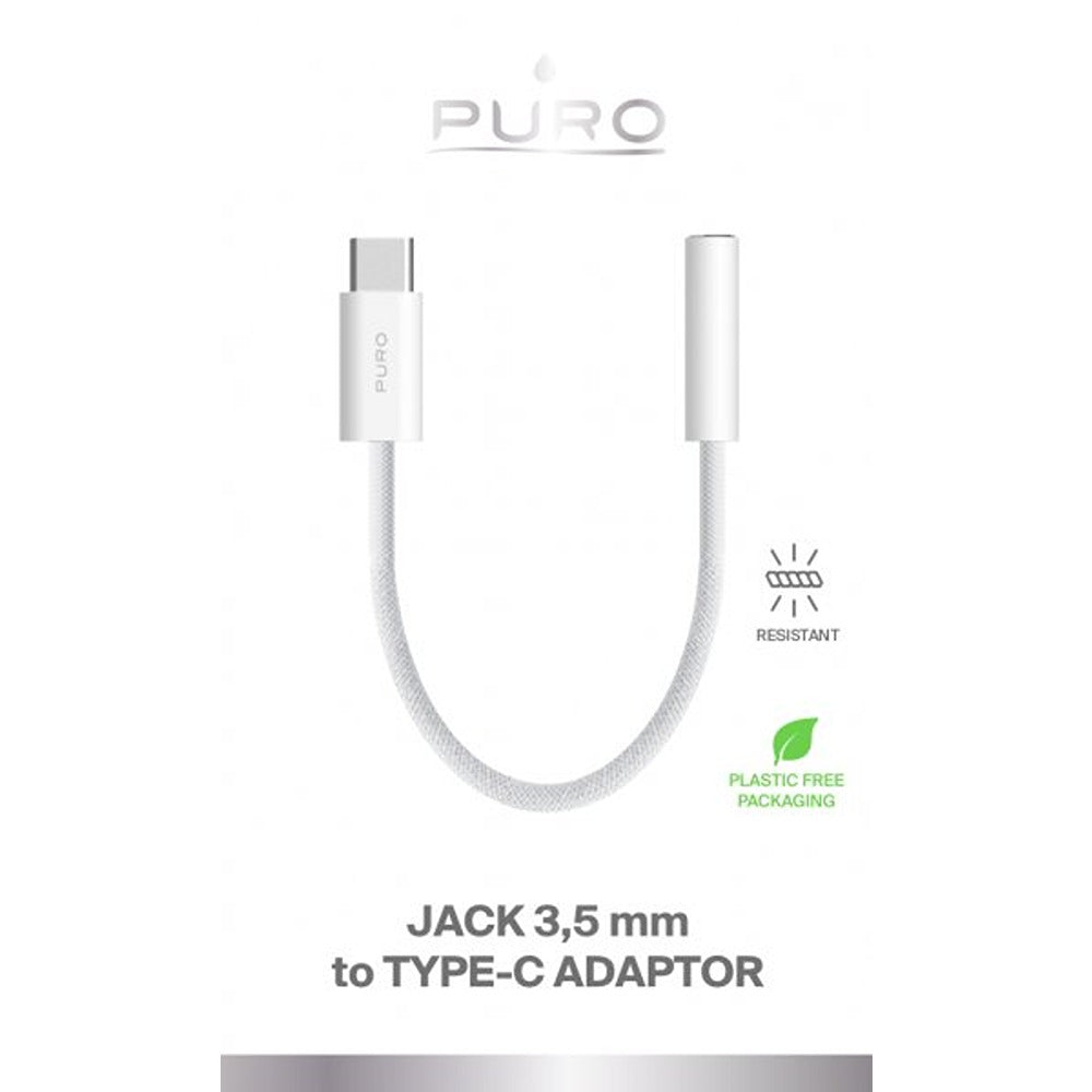 Puro Adapter USB-C til 3.5mm AUX Hvit