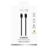 Puro Kabel Fabrik 2.0 60W USB-C til USB-C 1.5m Svart