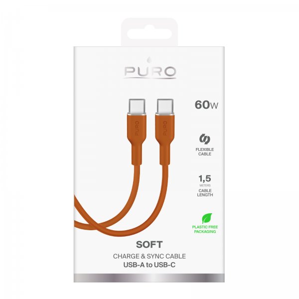 Puro Kabel TPE 25W USB-C til USB-C 1.5m Desert Sun