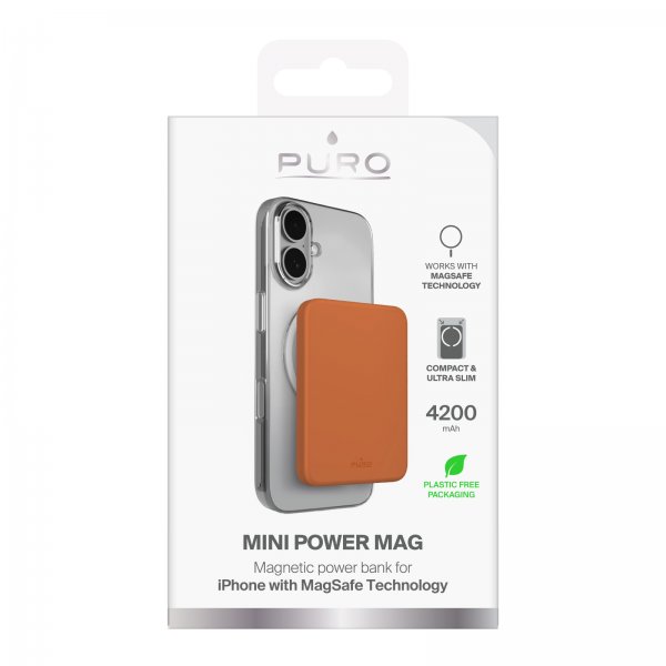 Puro Powerbank Mini Power Mag 4200 mAh Oransje