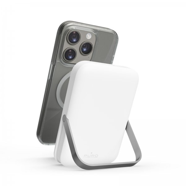 Puro Powerbank Stand Power Mag 5000 mAh Hvit