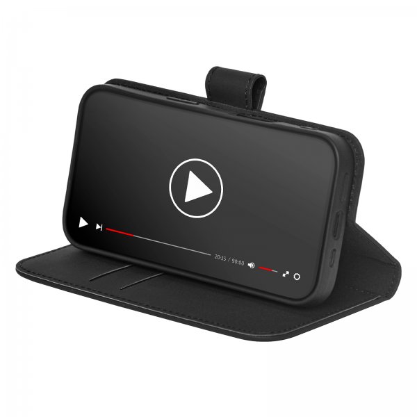 Puro iPhone 14 Etui Wallet Stand Svart