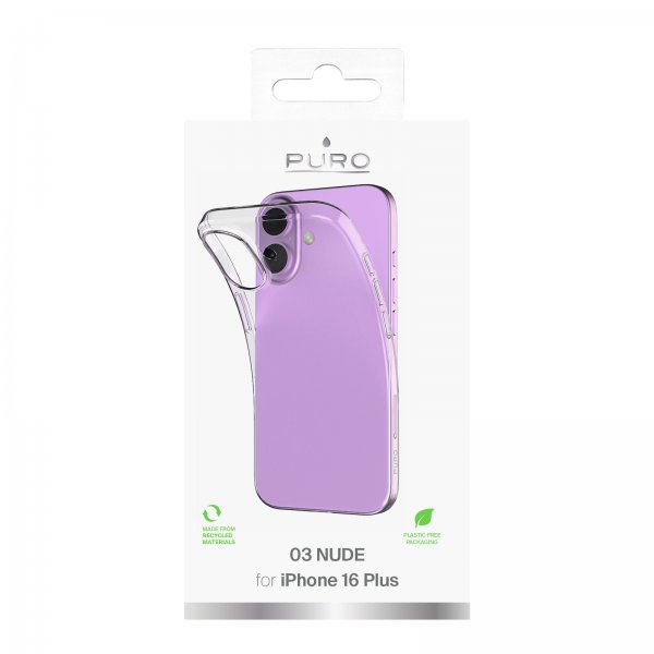 Puro iPhone 16 Plus Deksel Nude Transparent