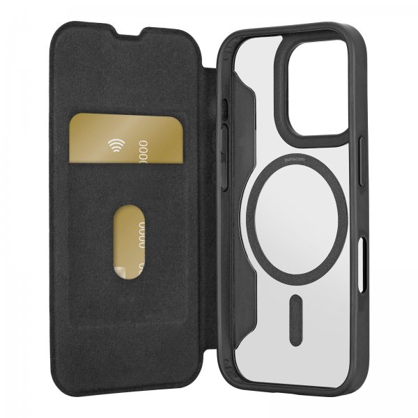 Puro iPhone 16 Pro Etui Book Mag 2 Svart