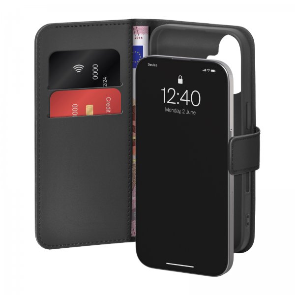 Puro iPhone 17 Etui Wallet Stand Svart