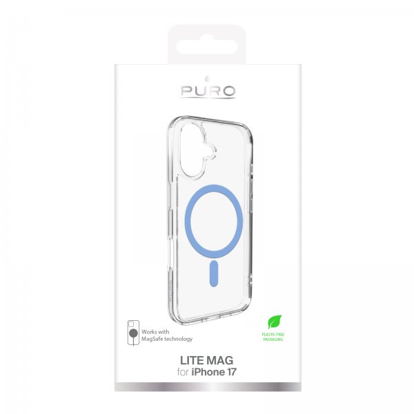 Puro iPhone 17 Deksel Lite Mag Transparent Blå