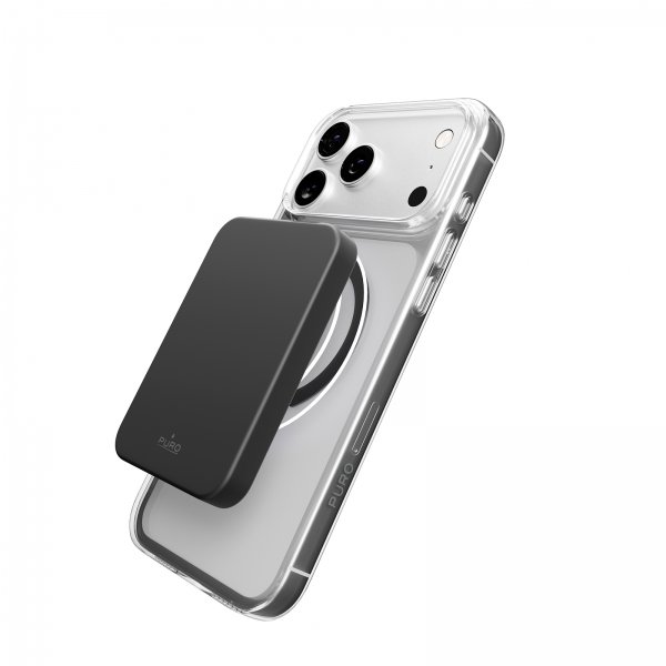 Puro iPhone 17 Pro Deksel Lite Mag Transparent Svart