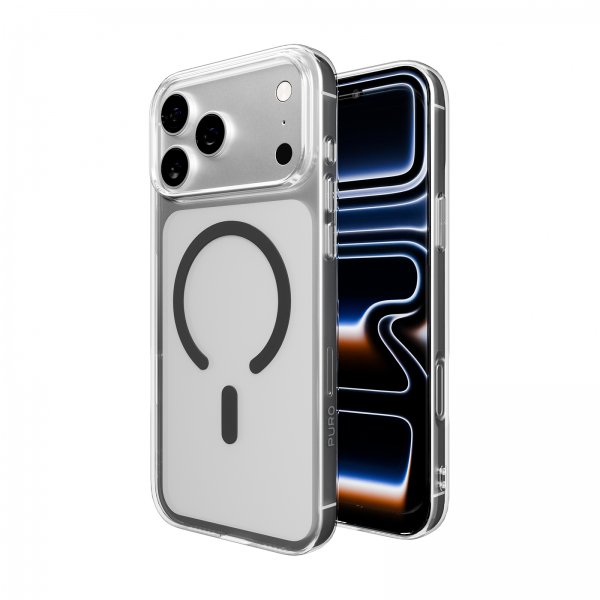 Puro iPhone 17 Pro Deksel Lite Mag Transparent Svart