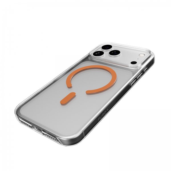 Puro iPhone 17 Pro Deksel Lite Mag Transparent Oransje