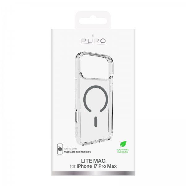 Puro iPhone 17 Pro Max Deksel Lite Mag Transparent Grå