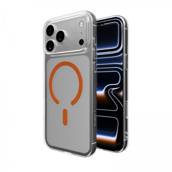 Puro iPhone 17 Pro Max Deksel Lite Mag Transparent Oransje