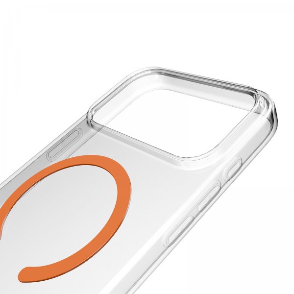Puro iPhone 17 Pro Max Deksel Lite Mag Transparent Oransje