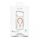 Puro iPhone 17 Pro Max Deksel Lite Mag Transparent Oransje