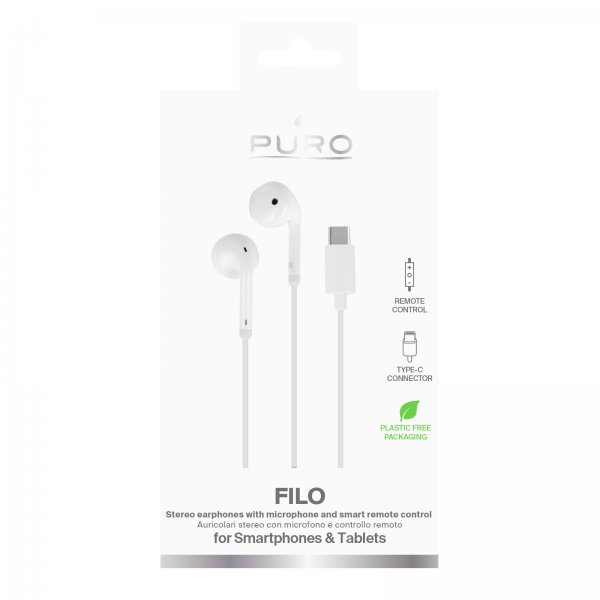 Puro Kablede Hodetelefoner Filo USB-C Hvit