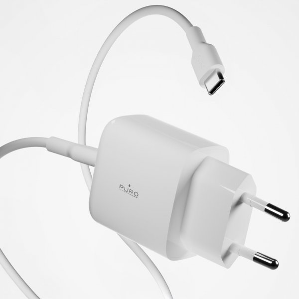 Puro Lader med Kabel ProLite Kit USB-C 25W 1.2m Hvit
