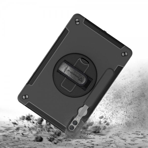 Armor-X Samsung Galaxy Tab S9 Plus Deksel Rainproof Rugged Case Hand Strap Kickstand