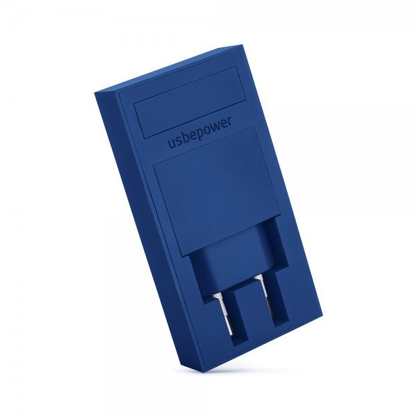 Usbepower ROCK dubbel USB-laddare - 2-i-1 Fickladdare Blå