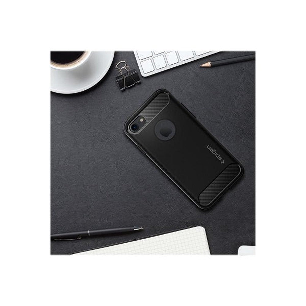 Spigen iPhone 7/8/SE Deksel Rugged Armor Matte Black