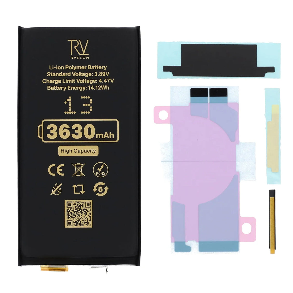 Rvelon Batteri til iPhone 13 3630mAh uten flekskabel