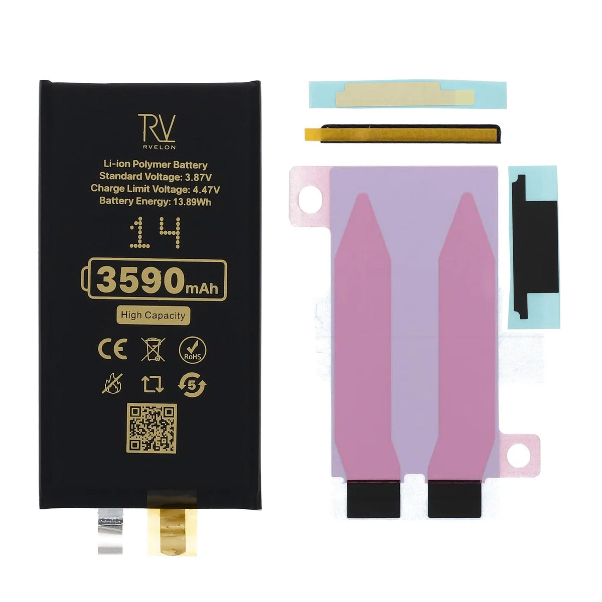 Rvelon Batteri til iPhone 14 3590mAh uten flexkabel