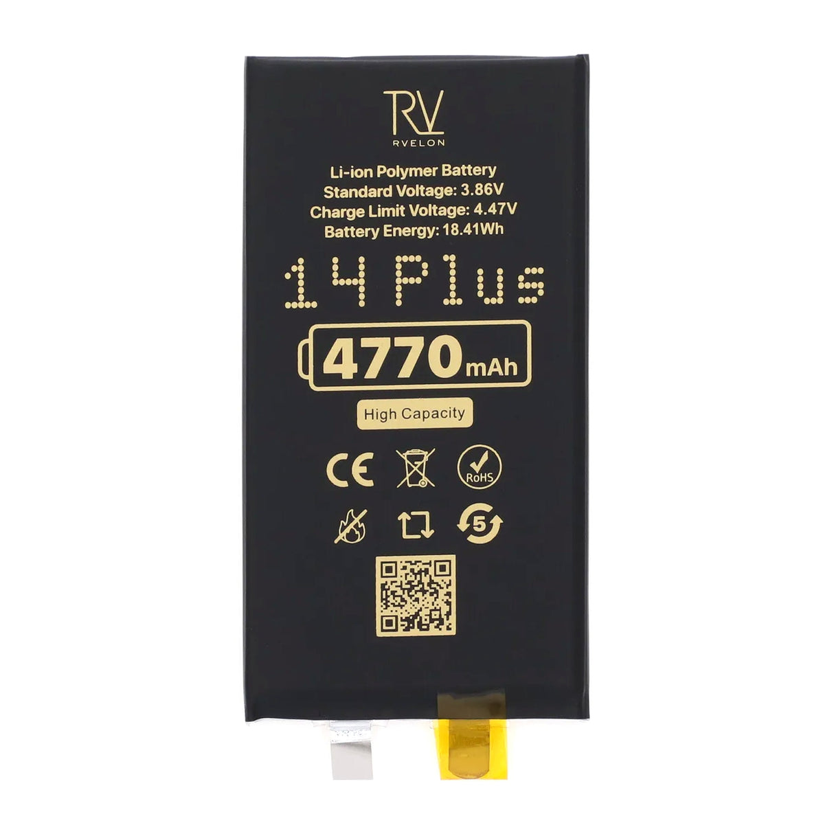 Rvelon Batteri til iPhone 14 Plus 4770mAh uten flexkabel