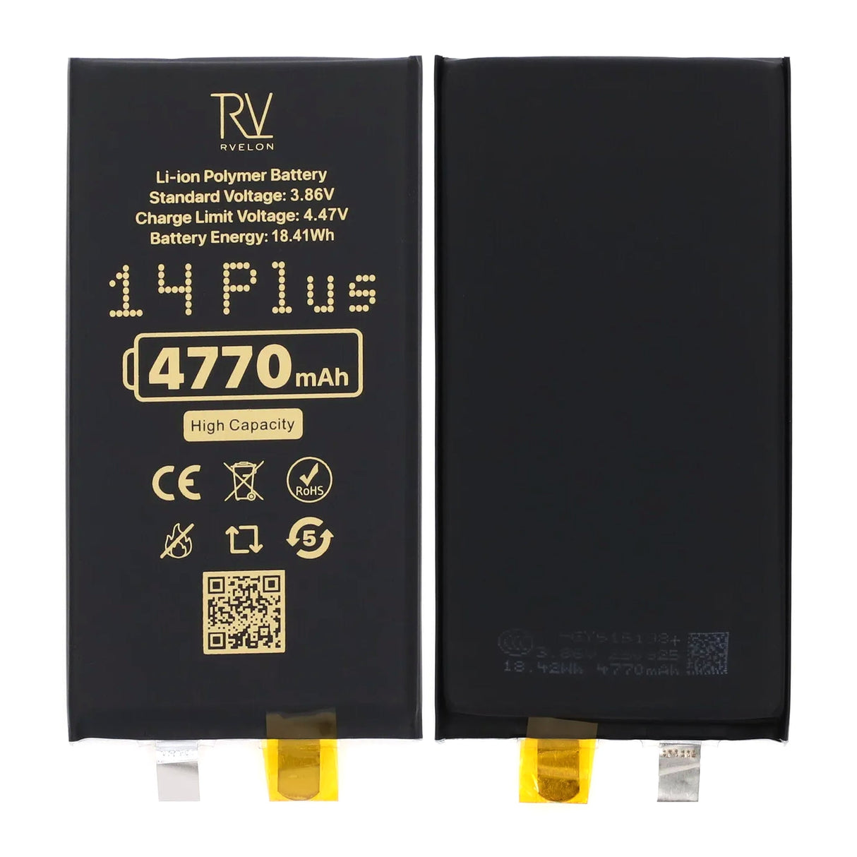 Rvelon Batteri til iPhone 14 Plus 4770mAh uten flexkabel