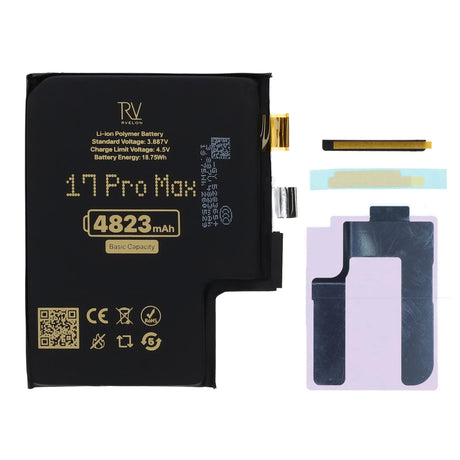 Rvelon Batteri til iPhone 17 Pro Max 4823mAh uten flexkabel