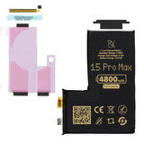 Rvelon Batteri til iPhone 15 Pro Max 4800mAh uten flexkabel