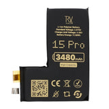 Rvelon Batteri til iPhone 15 Pro 3480mAh uten flexkabel