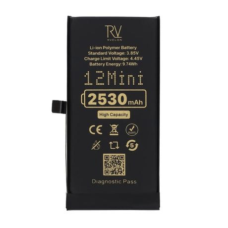 Rvelon Batteri for iPhone 12 Mini – 2530 mAh Høy kapasitet
