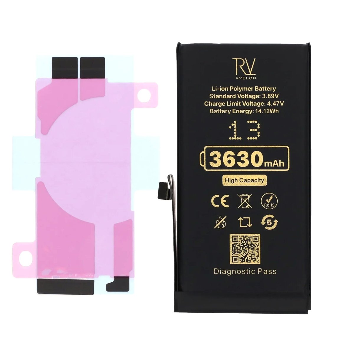 Rvelon Batteri for iPhone 13 – 3630 mAh høy kapasitet