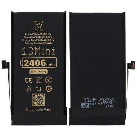 Rvelon Batteri for iPhone 13 Mini – 2406 mAh original kapasitet