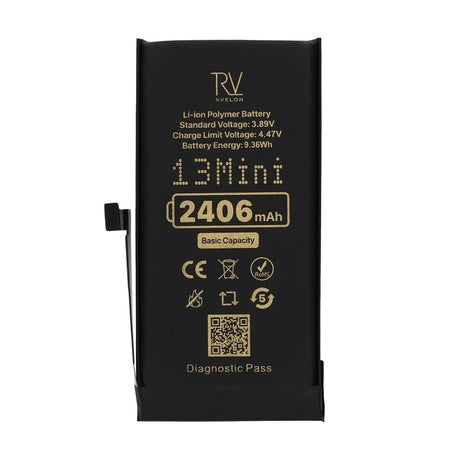 Rvelon Batteri for iPhone 13 Mini – 2406 mAh original kapasitet