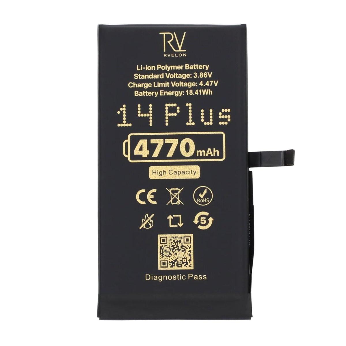 Rvelon Batteri for iPhone 14 Plus – 4770 mAh høy kapasitet