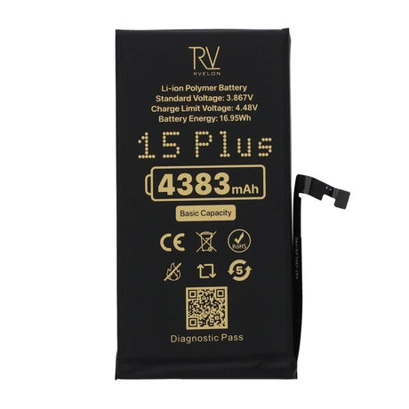 Rvelon Batteri for iPhone 15 Plus – 4383 mAh original kapasitet