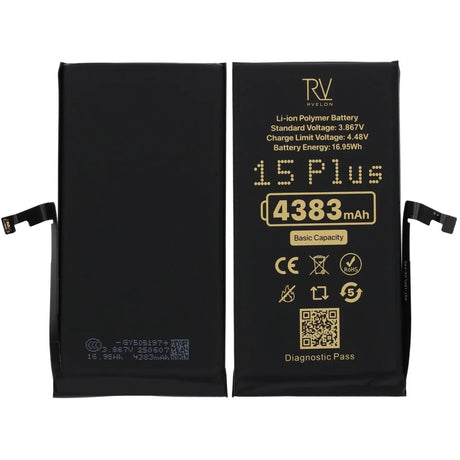 Rvelon Batteri for iPhone 15 Plus – 4383 mAh original kapasitet