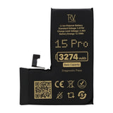 Rvelon Batteri for iPhone 15 Pro – 3274 mAh original kapasitet