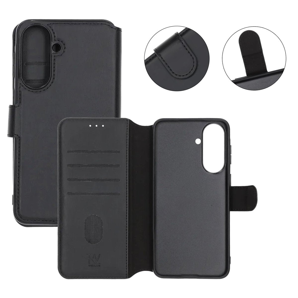 Rvelon Samsung Galaxy A37 Etui 4 Kortlomme Svart