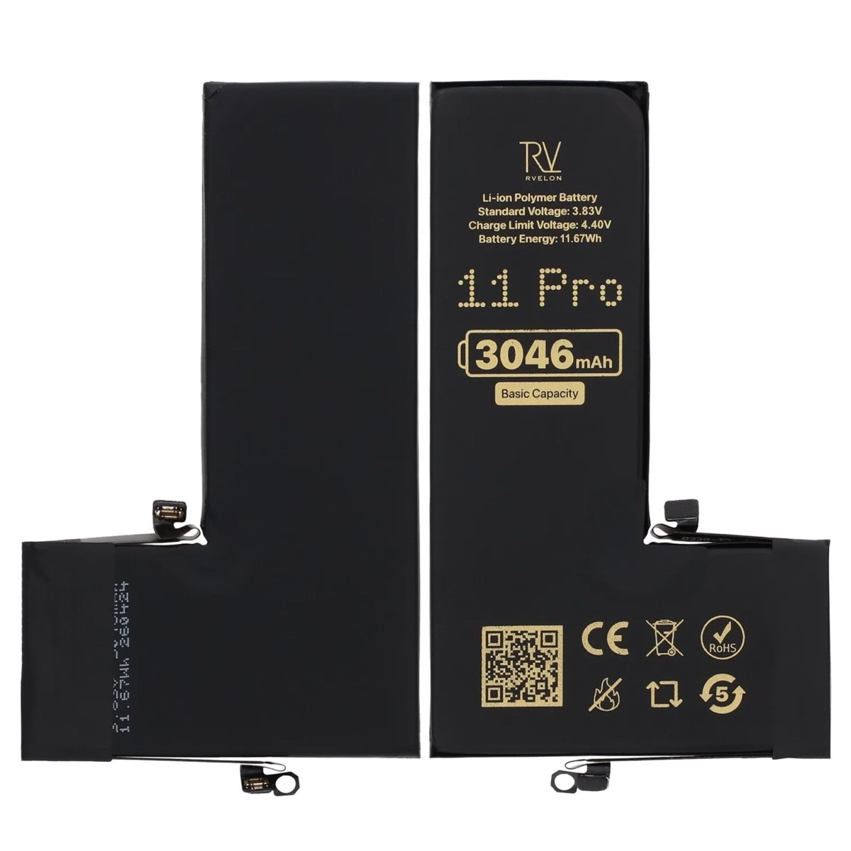 Rvelon Premium-batteri til iPhone 11 Pro – 3046mAh
