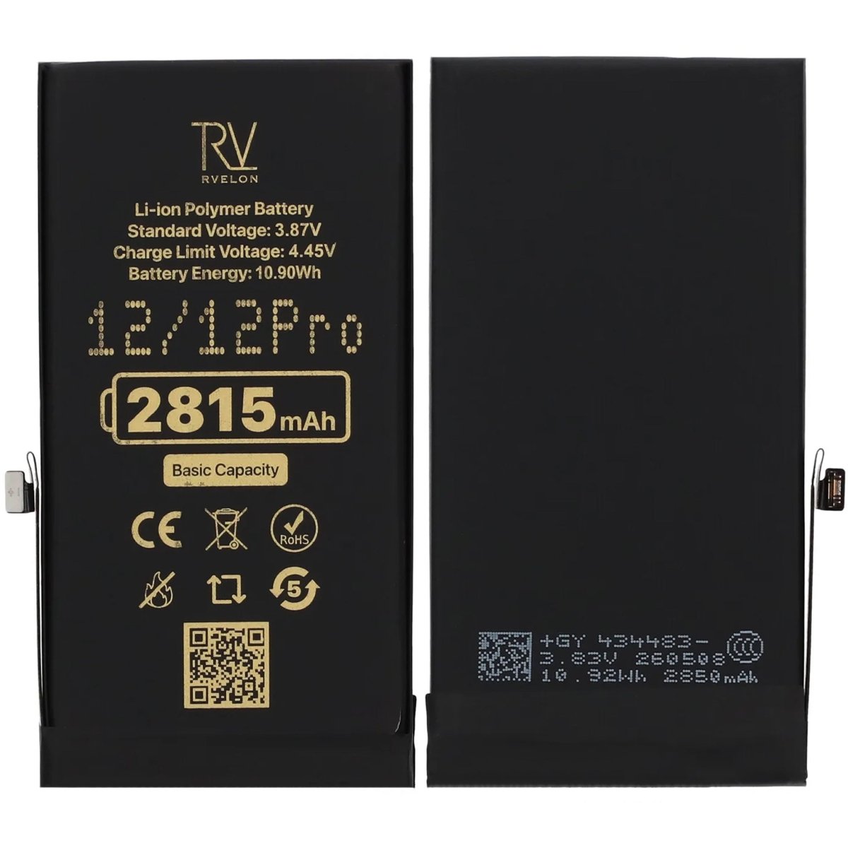 Rvelon Premium-batteri til iPhone 12/12 Pro – 2815mAh