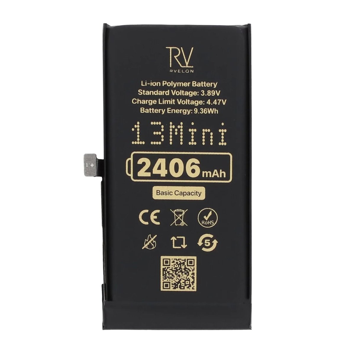 Rvelon Premium-batteri til iPhone 13 Mini – 2406mAh